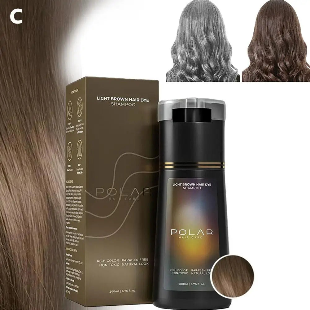 Hair Dye Shampoo For Gray Hair For Women Men Natural Hair Dye Kit Semi Permanent Hair Dye Shampoo Black Brown Purple 200ml
