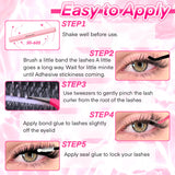 DIY Lash Extension Kit Clusters Individual Eyelashes Kit 9-16mm with Bond and Seal Wispy Natural Mange Lashes