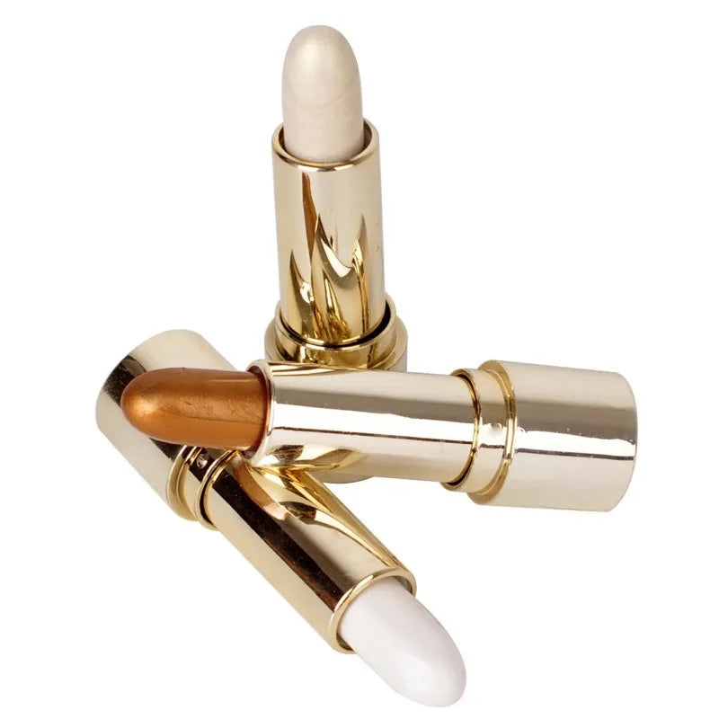 3 Colors 3D Face Brighten Highlighter Bar Cosmetic Face Contour Bronzer Shimmer Highlighter Stick Concealer Cream Makeup Tool