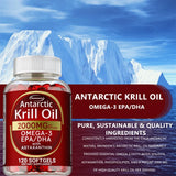 Antarctic Krill Oil Astaxanthin Capsules(EPA, DHA) Joint And Skin Health Support Immunity, Cardiovascular, Non-GmoSupplementsSup
