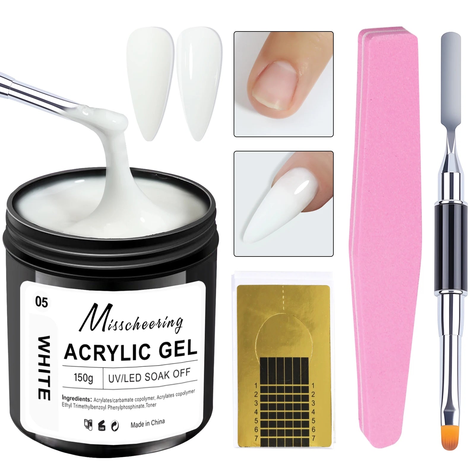 150g Large Capacity Nail Extension Gel Acrylic Semi-Permanent UV/LED Gel Varnish Suitable for DIY Design Nail Art Extension Tool