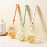 Two Sided Shower Body Brush Silicone Long Handle Bathroom Wash Brush Bathing Massage Back Body Exfoliating Brush Bath Supplies