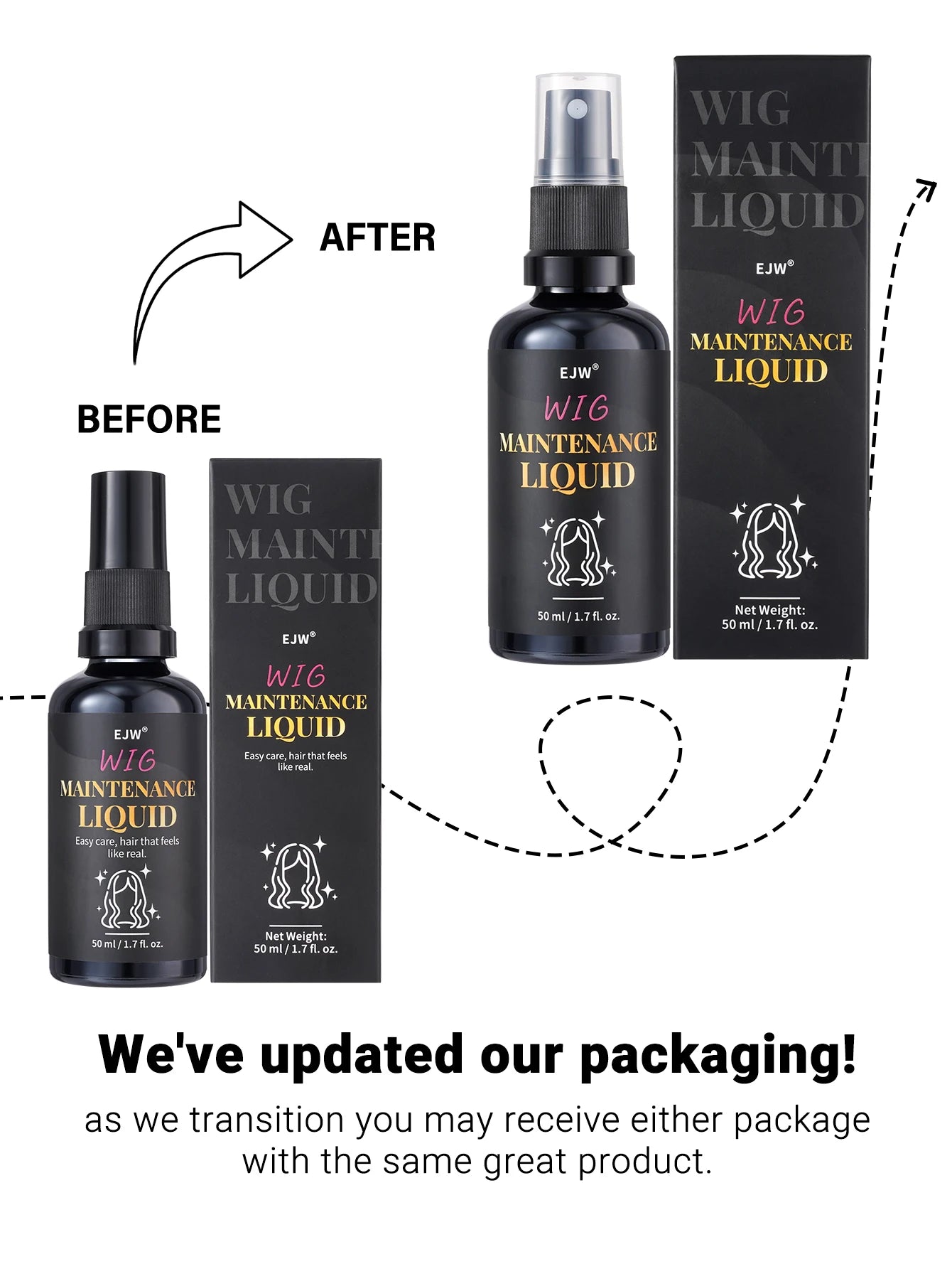 Wig Shampoo, Wig Hair Care, Coconut Oil Formula for Dry Hair, Hydrates & Smooths, Anti-Frizz, Easy Combing, Extends Service Wig