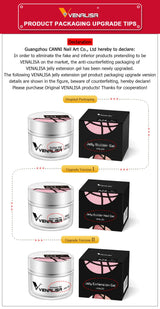50ml TPO Free Jelly Nail Extension Gel Nail Builder French Nail Gum Venalisa Clear Natural Color Soak Off UV Construction Gel