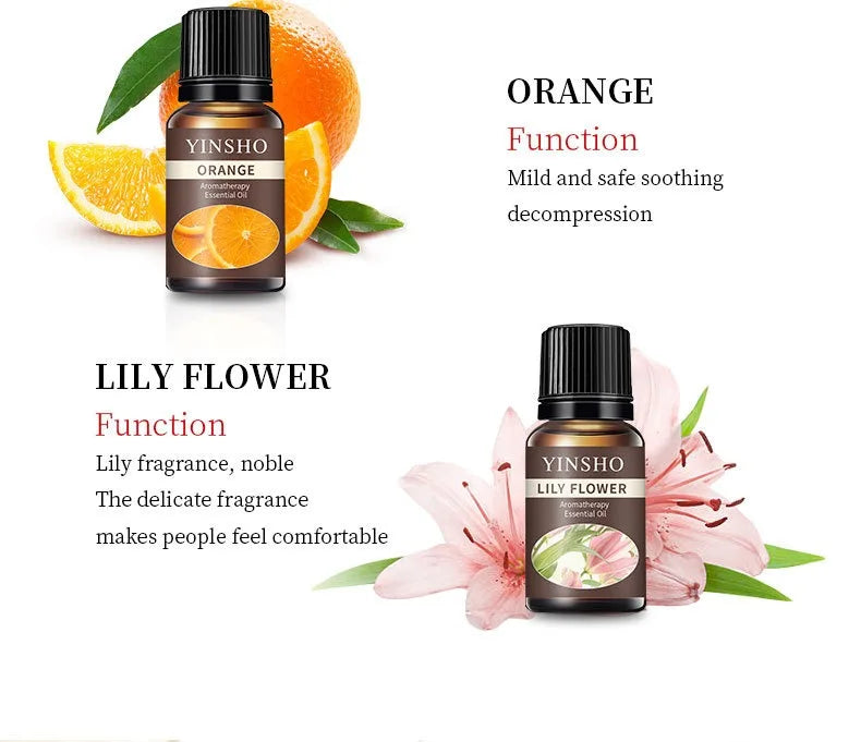 13 Flavors 10ml Essential Oils For Aroma Diffuser Air Humidifier Home Water-soluble DIY Versatile Deodorizing Spray Refresher