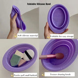 Silicone Makeup Brush Cleaner Bowl Foldable Clean Mat Cosmetic Foundation Eyeshadow Powder Brushes Cleaner Tools Makeup Supplies