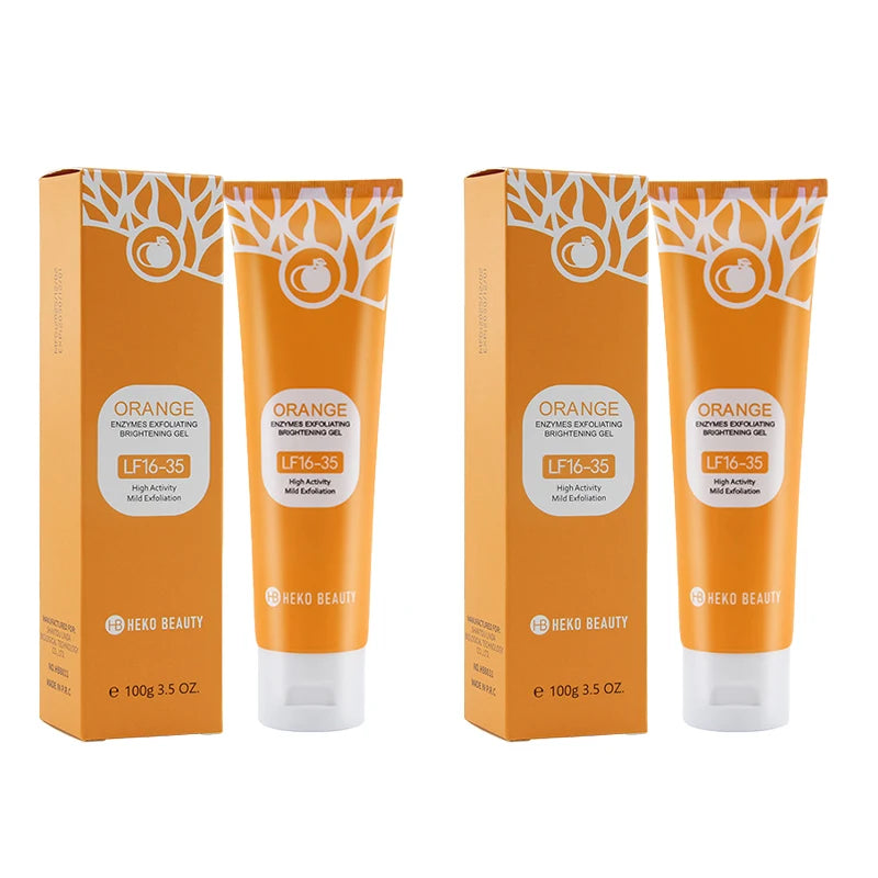 Orange Exfoliating Brightening Gel,Face Body Moisturizing Peeling Scrub,Deep gentle Cleaning Pores,Remove Blackheads Exfoliator