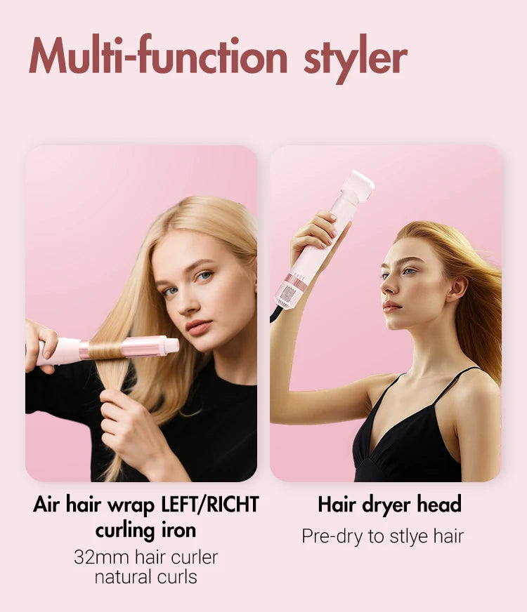 Hair dryer brush detachable 5-in-1 styling and drying system, fast drying, curl smoothing and styling, automatic curling iron