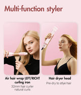 Hair dryer brush detachable 5-in-1 styling and drying system, fast drying, curl smoothing and styling, automatic curling iron