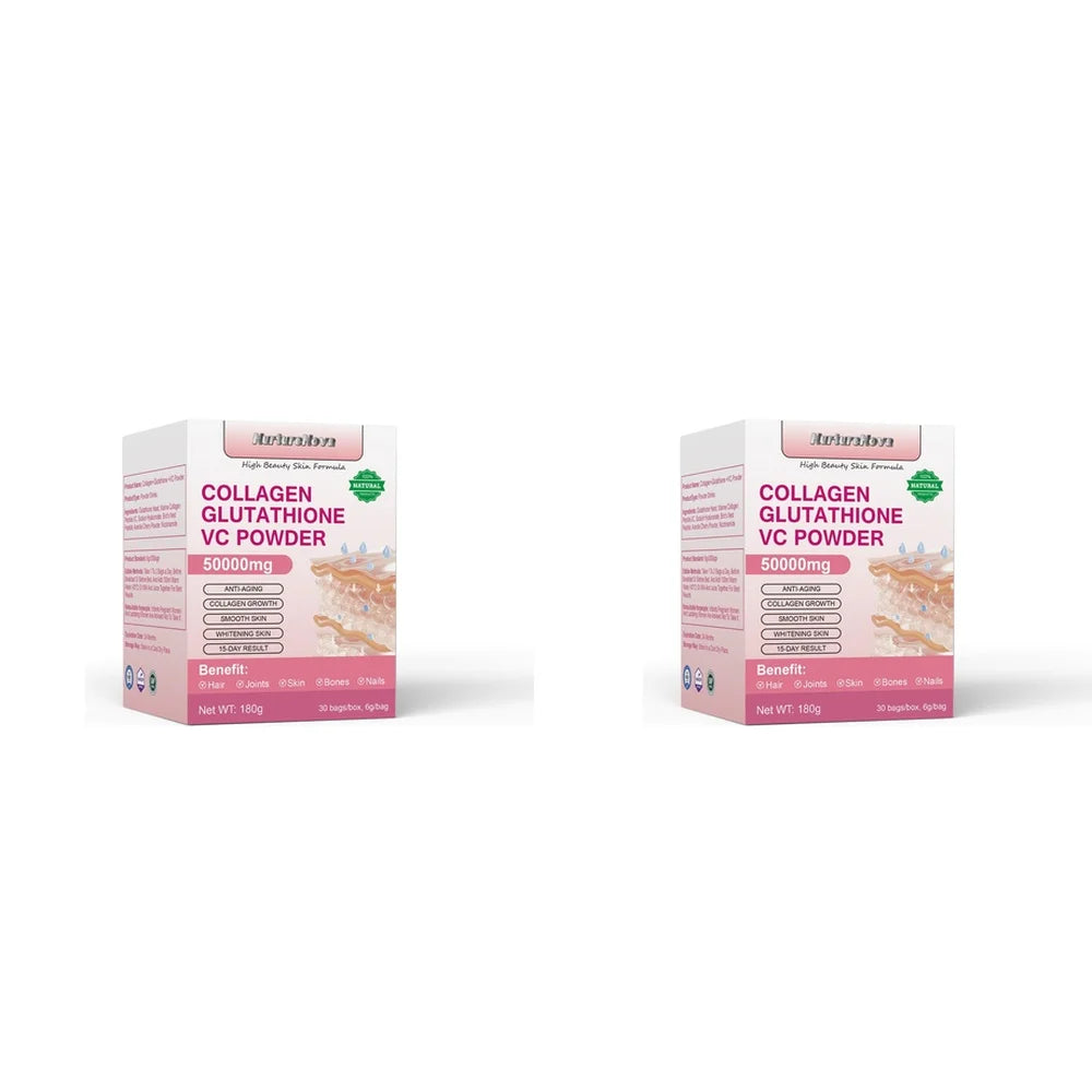 Collagen Peptides Glutathione Vitamin C Powder 30 Sachets, Marine Collagen Drink Mix for Beauty Wellness Support Adults 180g