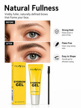 Clear Eyebrow Gel 3PCS Set, Strong Hold Waterproof Brow Shaping Gel, Natural Fuller Brows Makeup, Flake-Free Brow Lamination
