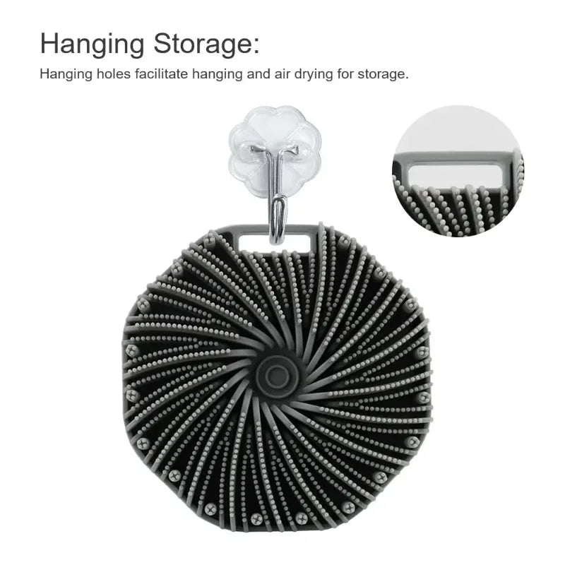 1PC Polygonal Silicone Bath Brush Deep Exfoliation and Rubbing Massage Brush Silicone Body Scrubber Bathroom Bathing Tool