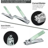 16Pcs Stainless Steel Nail Clippers Cuticle Nippers Set Portable Travel Case Household Manicure Pedicure Grooming Supply