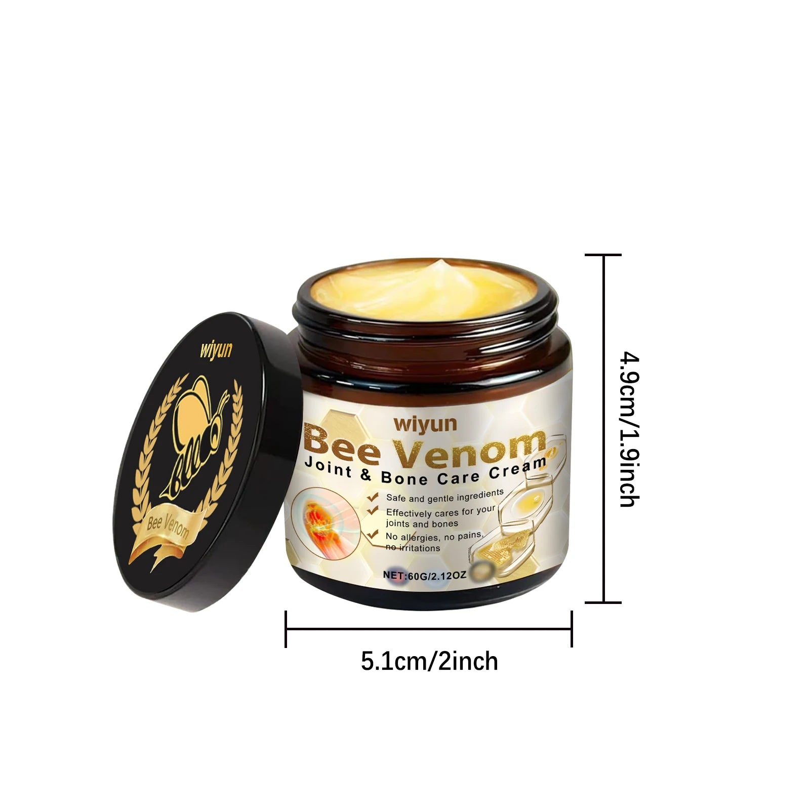 60g Bee Venom Body Massage Cream for Joint Care, Soothing Muscle Rub, Professional Skin Care Ointment for Daily Relaxation