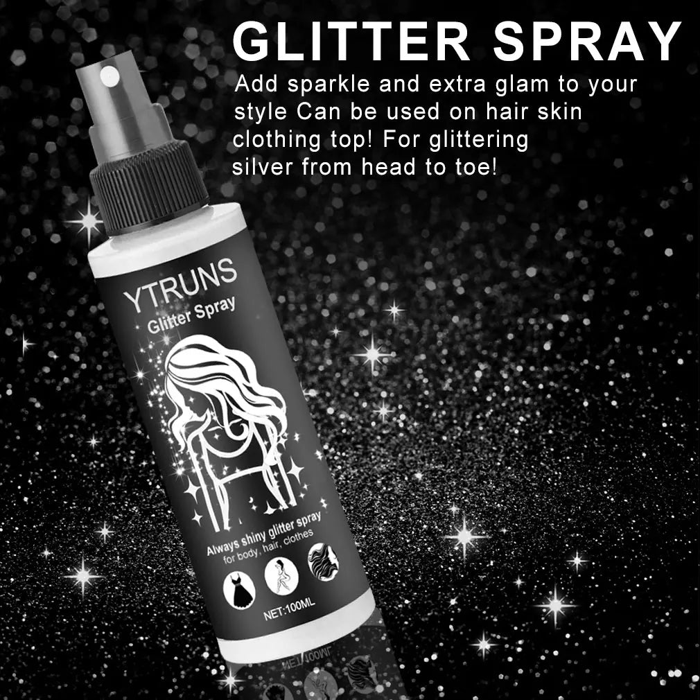 100ml High Gloss Glitter Spray Shiny Sparkling Effect for Body Hair Clothes - Multi-use Sparkle Spray