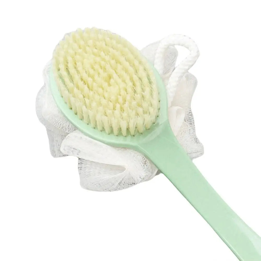 2-in-1 Double-sided Long Handle Shower Brush Exfoliating Soft Bristle Shower Tools Body Clean Shower Brush Gentle Cleaning Tools