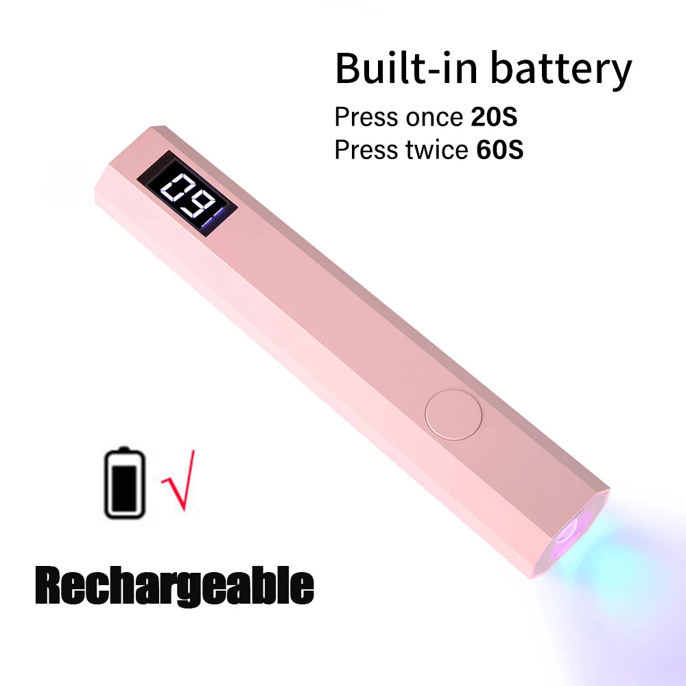 Convenient Handheld UV/LED Nail Lamp Set Handheld Light with Stand LCD Display USB Gel Nail Dryer for Quick Curing All