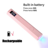 Convenient Handheld UV/LED Nail Lamp Set Handheld Light with Stand LCD Display USB Gel Nail Dryer for Quick Curing All