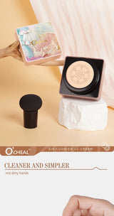 O'CHEAL Mushroom Cushion CC Cream Face Airy Coverage Long-lasting Moisturizing Waterproof Oil Control Concealer BB Cream Makeup