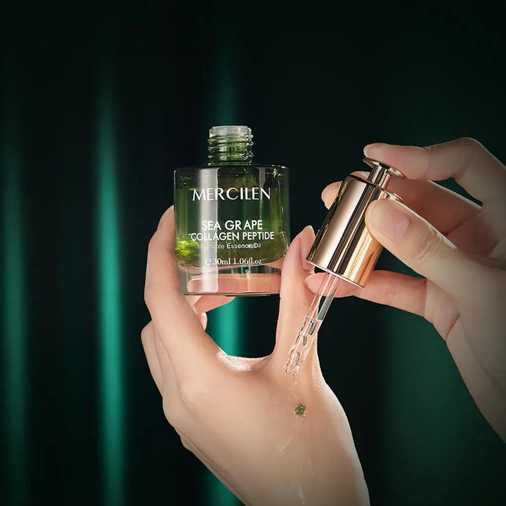 Sea Grape Collagen Peptide Double Essence Oil Facial Care Tightening Moisturizing Brightening Face Serum Korean skin care