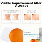 Persimmon Soap Bar Japanese Persimmon & Green Tea Extract For Men and Women Gentle on All Skin Types Deodorizing Soap Rose Scent
