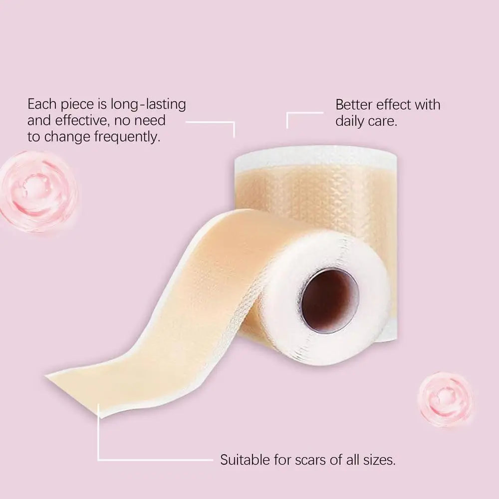 1 Roll Silicone Scar Sheets , 4cmX150cm Self-Adhesive Scar Cover Tape Reusable and Effective Skin Care Strips collagen scar tape