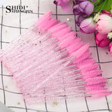 25/50/100 Pcs Eyelash Brushes Mascara Wands Eyelash Makeup Brush Spoolies for Eyebrow Eye Lash Extension Removing Beauty Tools