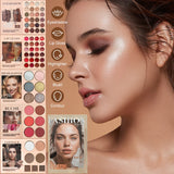 67-color multi-layered beauty book palette, a makeup book that combines eyeshadow, blush, contouring and highlighter,rich colors