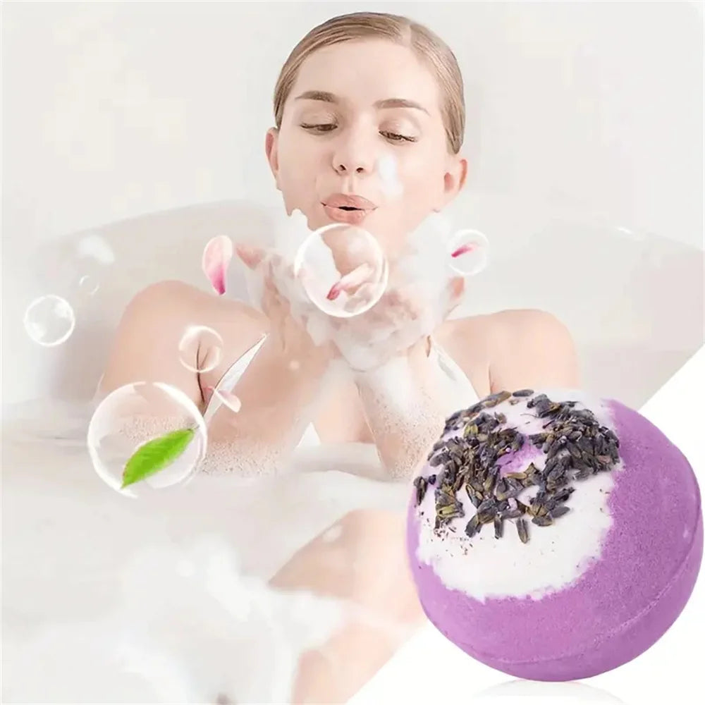 Bath Set Moisturizing Peeling Skin Care Bath Ball with Essential Oils And Bath Salts Handmade Bubble Ball Gift for Relaxing