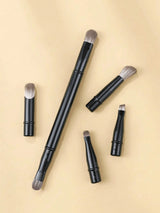 6Pcs Mini Travel Eyeshadow Makeup Brushes Set Portable Small Eye Shadow Blending Concealer Brush With Storage Case For Daily Makeup