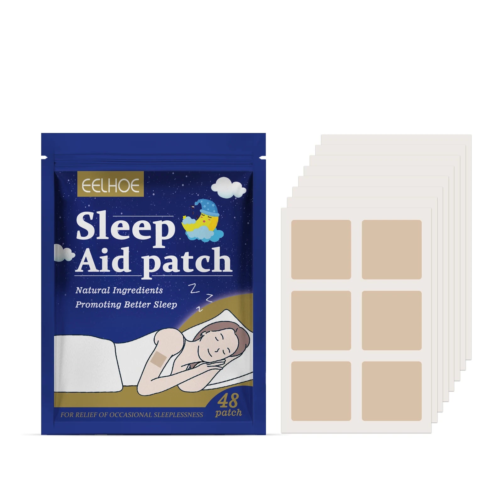 Natural Sleep Aid Patches Calming Body Stickers Relaxing Night Care Skin Friendly Long Lasting Nighttime Comfort Patch For Adult