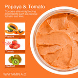 Papaya And Tomato Combination Scrub, Reduce Spots, Whitening, Exfoliating, Moisturizing, Smooth Skin, For Face And Body, 250g