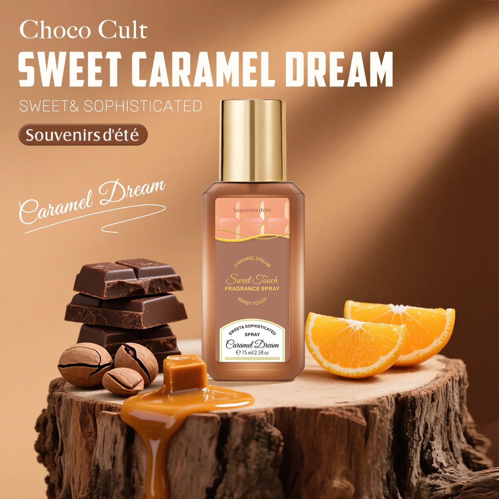 75ml Caramel Dream Fragrance Spray Long-lasting Fragrance Fresh Floral Fruity Gourmet Tune Elegant Charm Neutral Eau De Toilette