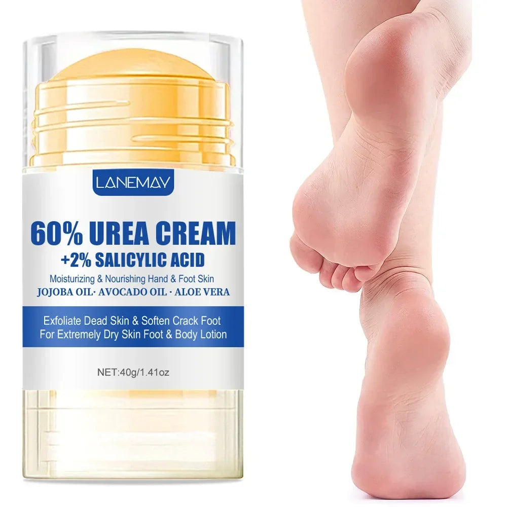 40g Ultra-Hydrating 60% Urea Foot Cream Aloe Vera for Softening Dry Cracked Feet - Gentle Exfoliation Daily Foot Care Solution