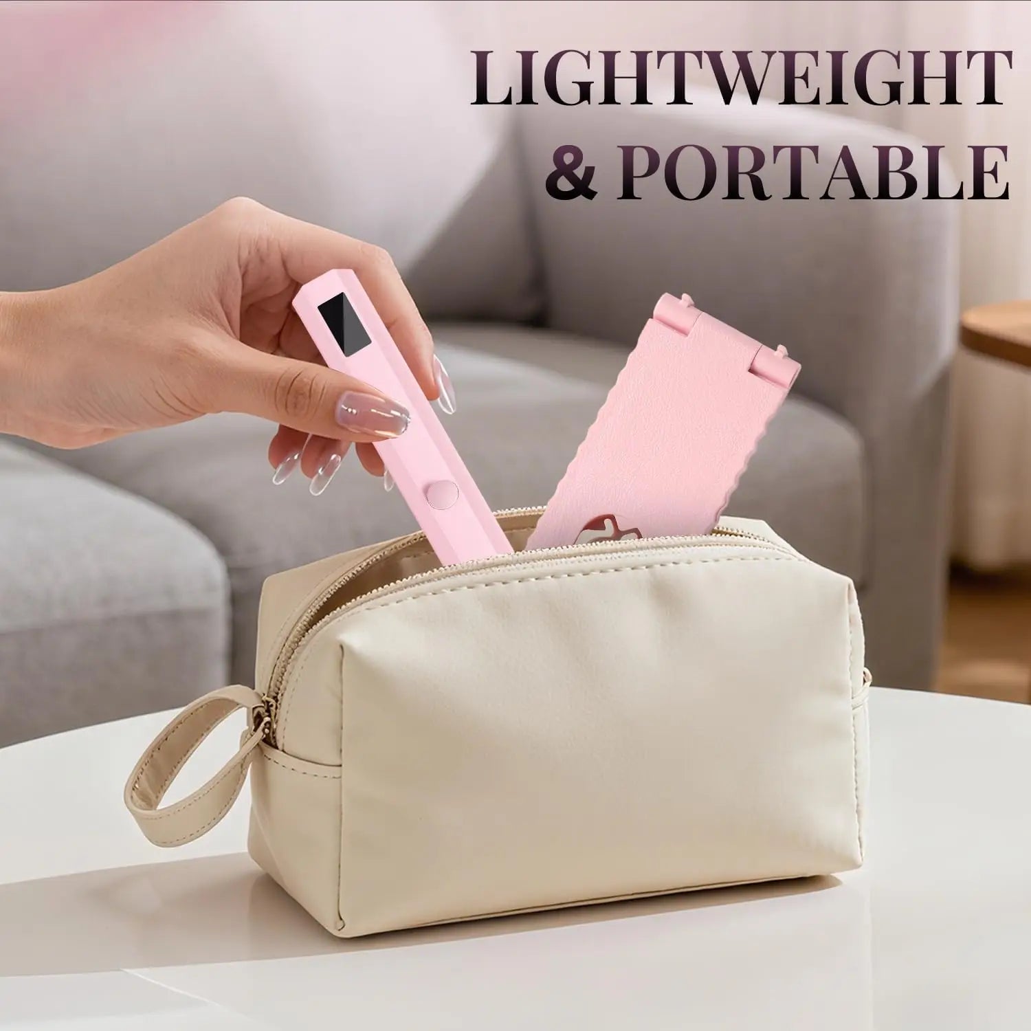 Convenient Handheld UV/LED Nail Lamp Set Handheld Light with Stand LCD Display USB Gel Nail Dryer for Quick Curing All