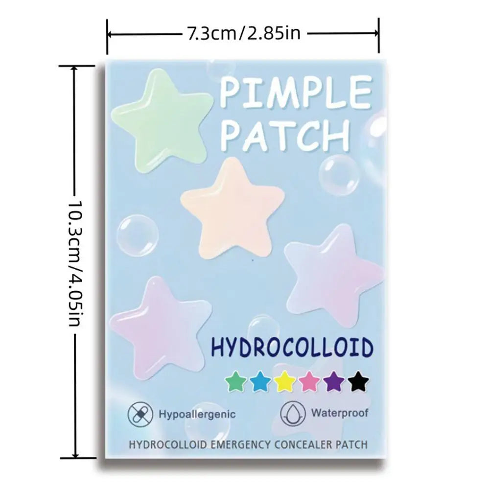 1400pcs Colorful Star Pimple Removal Sticker Invisible Breathable Hydrocolloid Acne Patch Anti-Acne Spots Marks Concealer Makeup