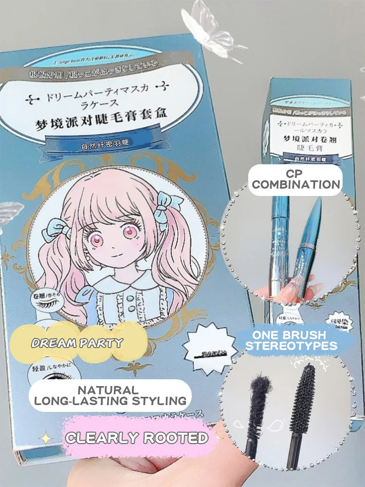 Gege Bear Dream Party Curly Black Sun Flower Mascara Cute Design All Day Long-Wearing Lash-Lengthening Thick Volume Eyelashes