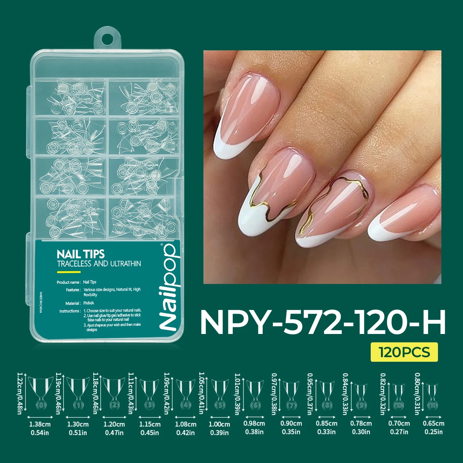 Nailpop Soft Gel Tips For Nails Acrylic Material Half Almond Artificial Nail Capsule Accessories Tool Art Salon 120pcs/box