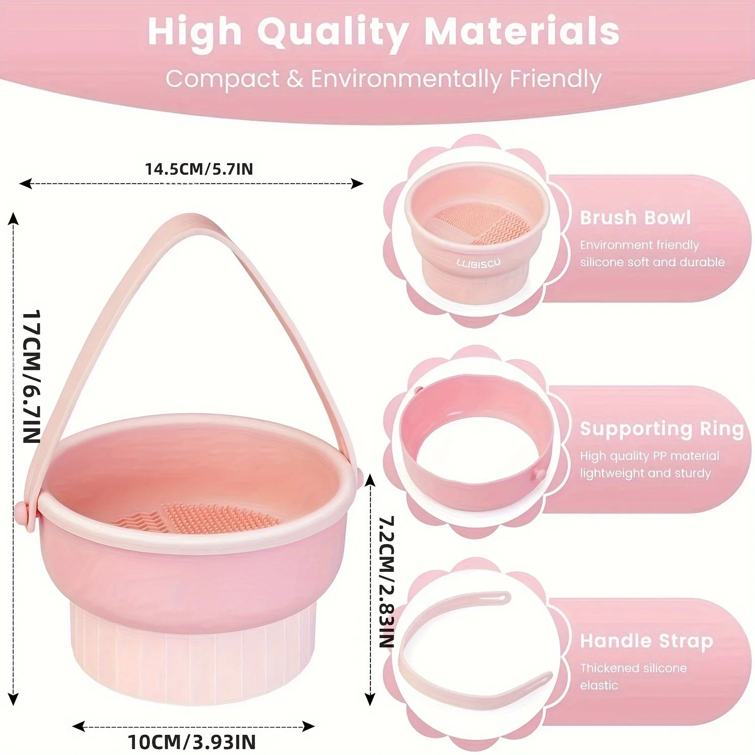 3-In-1 Silicone Makeup Brush Cleaner Mat & Drying Rack - Cosmetic Brush Cleaning & Air Dry Tool, Beauty Tool Organizer Kit