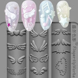 3D Angel Wings Nail Art Silicone Mold Reusable Clear DIY Manicure Template Wedding Gel Wings Design