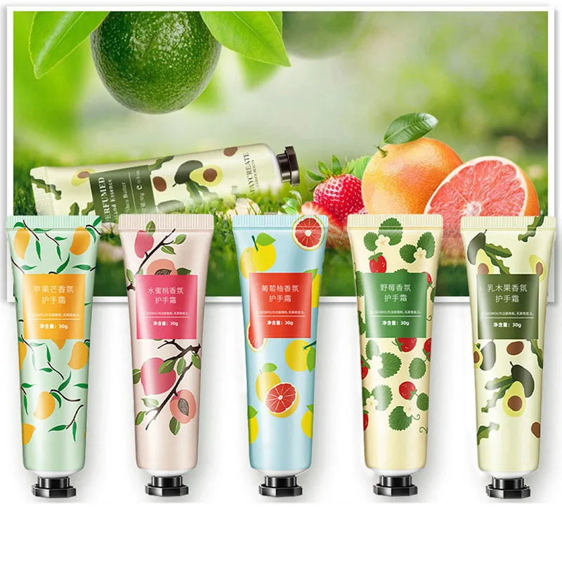 10pcs Fruity Flowery Hand Cream Moisturizing Nourishing Anti Chap Repairing Hands Care Beauty Skincare Hand Creams Sets
