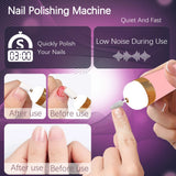 YIKOOLIN 5 in 1 Electric Nail Polish Drill Machine USB Charge Portable Manicure Set  Exfoliation and Polishing for Nail Salon