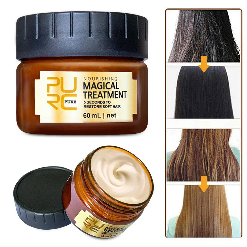 PURC No Steam Hair Mask Intensive Repair Dry Damaged Hair Smooth Silky Anti-Breakage Volumizing Hair Spa Treatment Conditioner