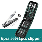 6-9 Pcs Manicure Set With Leather Case Professional Foot And Face Care Tool Kits Stainless Steel Nail Clipper Sets Gift