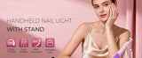 Convenient Handheld UV/LED Nail Lamp Set Handheld Light with Stand LCD Display USB Gel Nail Dryer for Quick Curing All