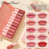 Set of 10 Shimmering Lip Glosses, Easy-To-Apply Lip Glaze, Non-Stick, Non-Fading, Moisturizing, Shiny Lip Gloss, Glass Lip Gloss with Fine Shimmer and Pearlescent Effect