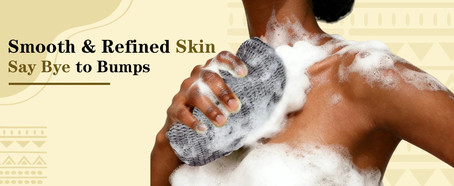 PeaKalo Authentic African Net Sponge-2Pcs Exfoliating Bath Shower Loofah Sponge, Gentle Back Scrubber for All Skin Types,Durable