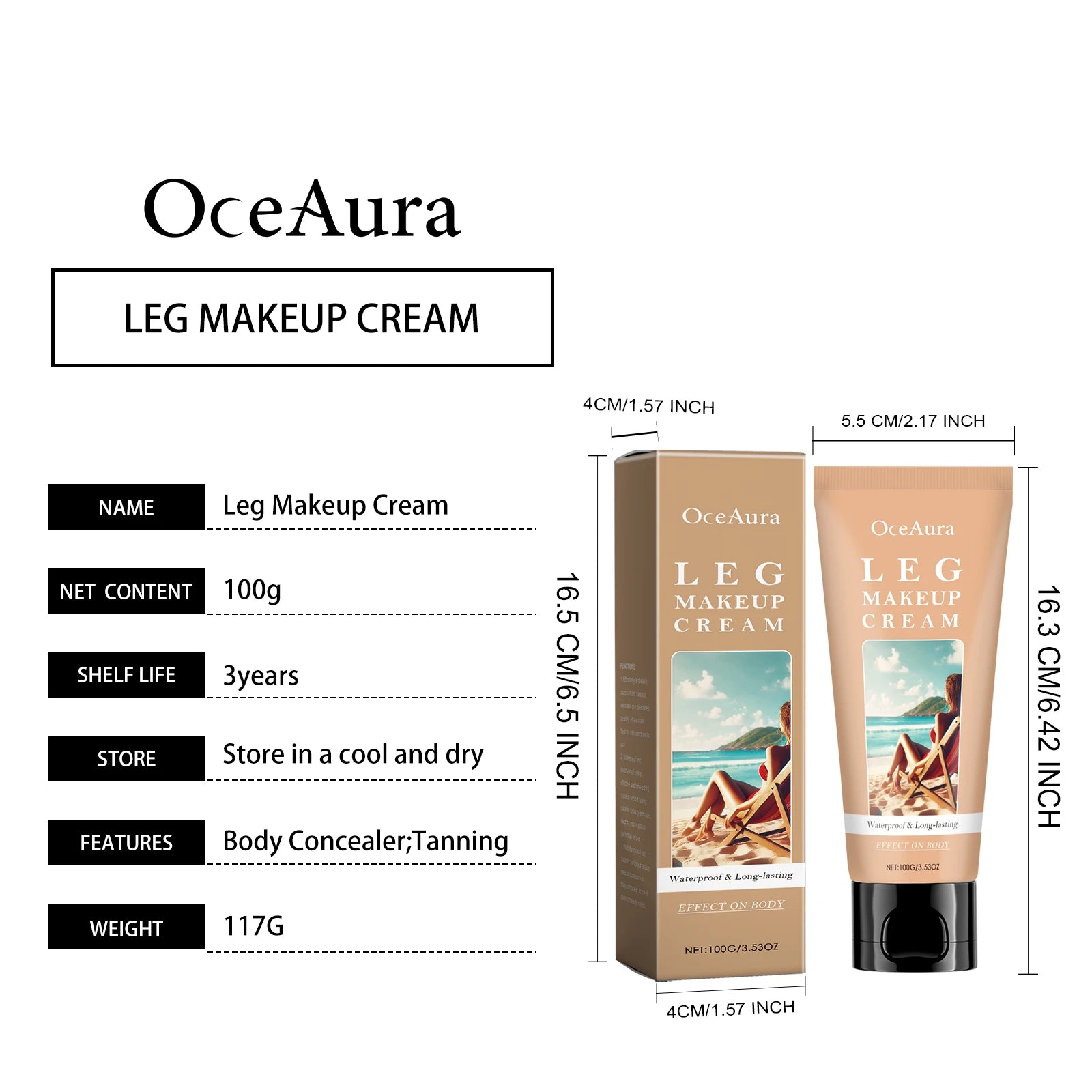 Instant Body Bronzer Foundation Makeup Cream Sun-Kissed Glow Bronzing Tint with Hyaluronic Acid Blurring Body Luminizer 100ml