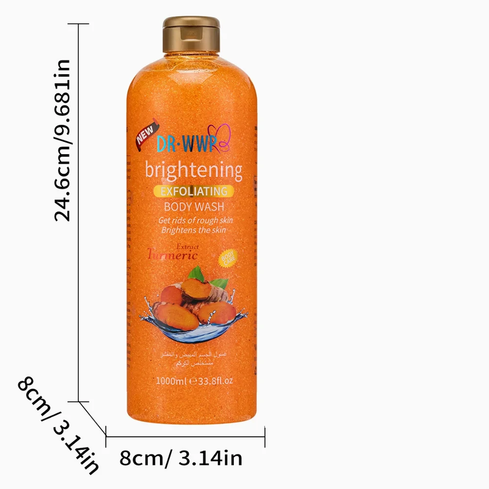 1000ml Lavender Kojic Acid AHA Shower Gel Deep Cleansing Brighten Skin Scrub Body Wash Exfoliator Body Care Fragrance Skincare