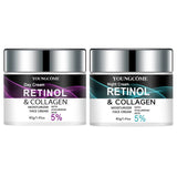 Retinol & Collagen Day Night Moisturizer with Hyaluronic Acid - Hydrating Face Cream for Tender Skin | All Skin Types Organic Fo